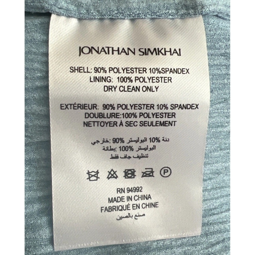 NWT Johnathan SIMKHAI Lillee Open Back Maxi Dress Blue Plisse Gown Size Small - Picture 11 of 11